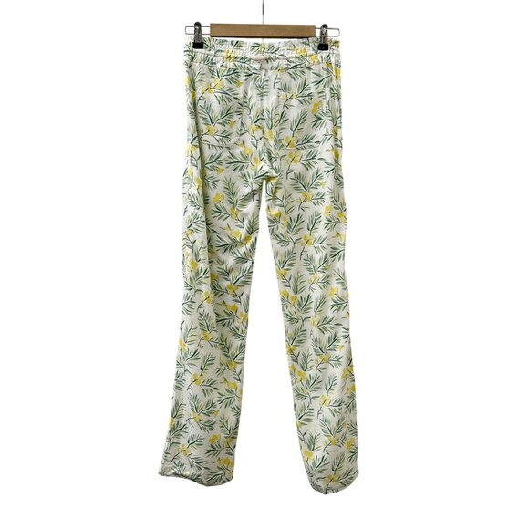 Cali 1850 Tropical Palm Leaf Linen Blend Straight Leg Pants Drawstring Waist XS - Picture 2 of 15